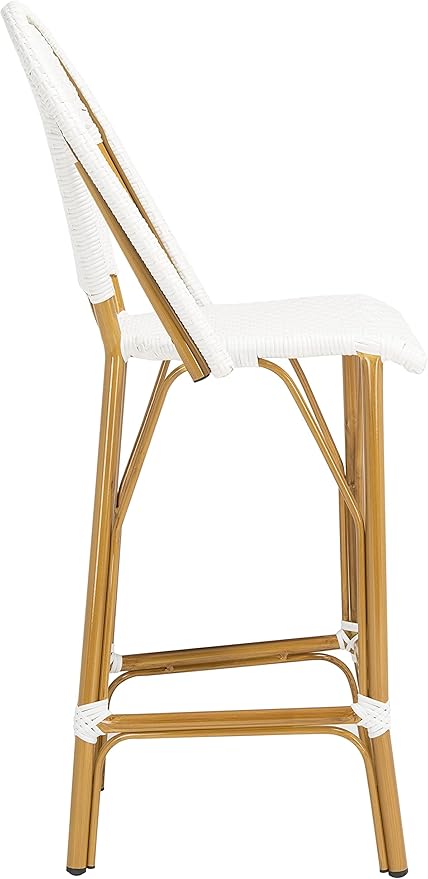 Safavieh PAT4008C Outdoor Collection Ford White French Bistro 30-inch Bstro Bar - Image 4