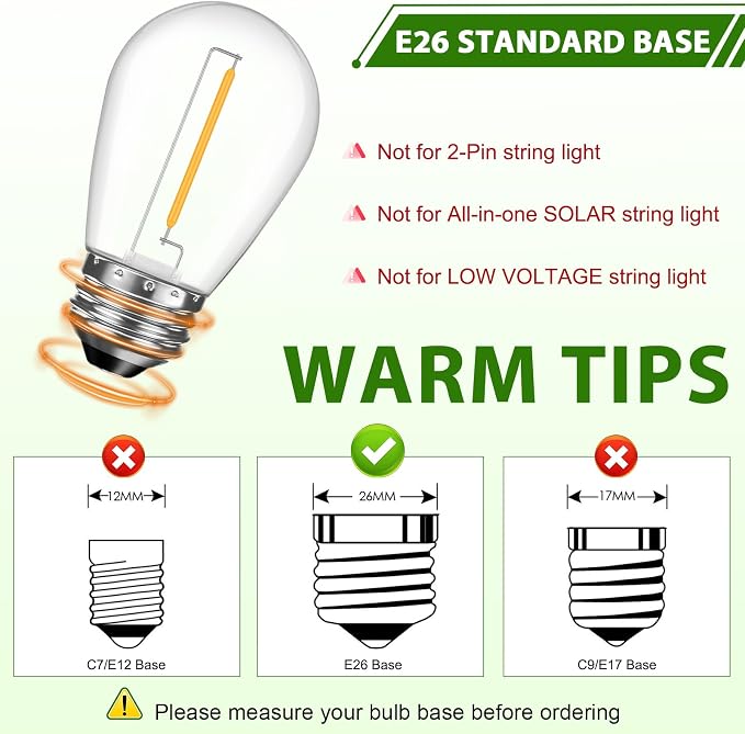 LED S14 Replacement Light Bulbs - Image 4
