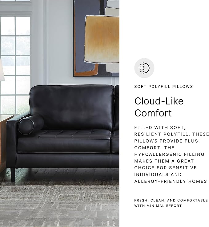 Signature Design by Ashley Bryceview Contemporary Leather Match Tufted Sofa - Image 10
