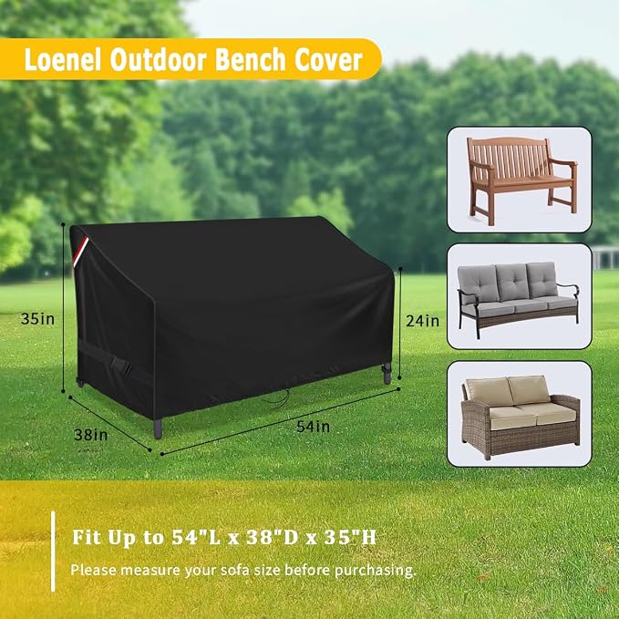 Outdoor Loveseat Cover, Waterproof 2-Seater Outdoor Bench Cover - Image 2