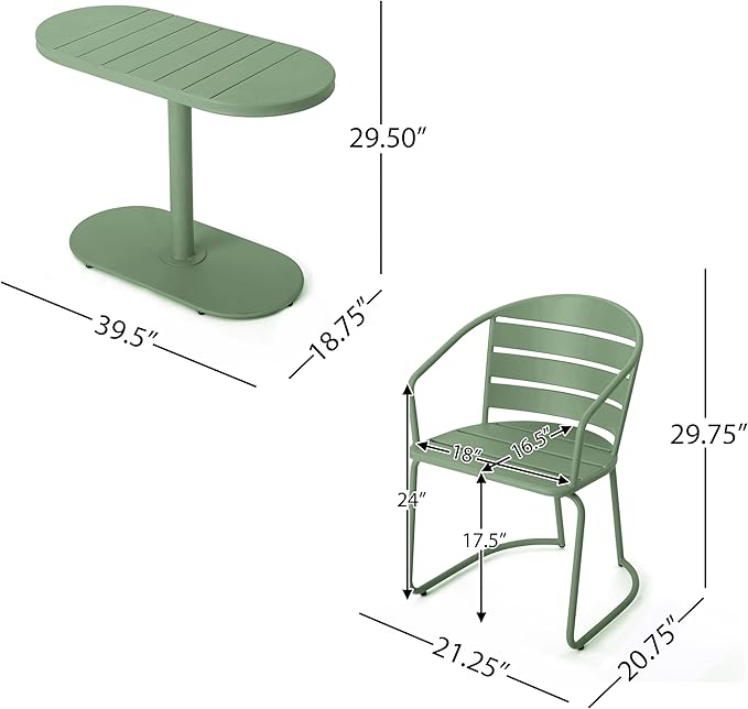 Christopher Knight Home Adley Outdoor Bistro Set, 3-Piece Bistro Table and - Image 4