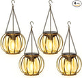 KOOPER Solar Lanterns Outdoor Waterproof, 4 Pack Upgraded Bronze Metal Hanging by KOOPER