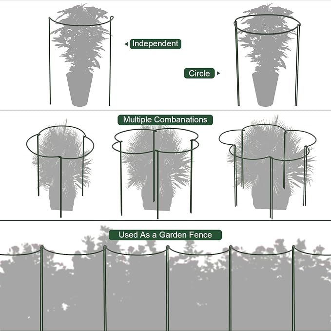 FEED GARDEN 8 Pack Plant Support Stakes, Peony Cages and Supports, Metal Garden - Image 6