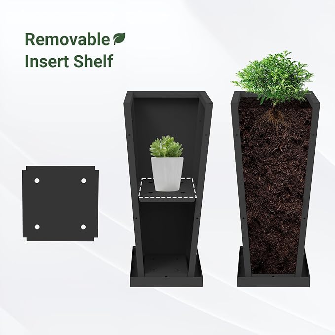 Tall Outdoor Planters Set of 2, 24 inch Tall Planters - Image 5