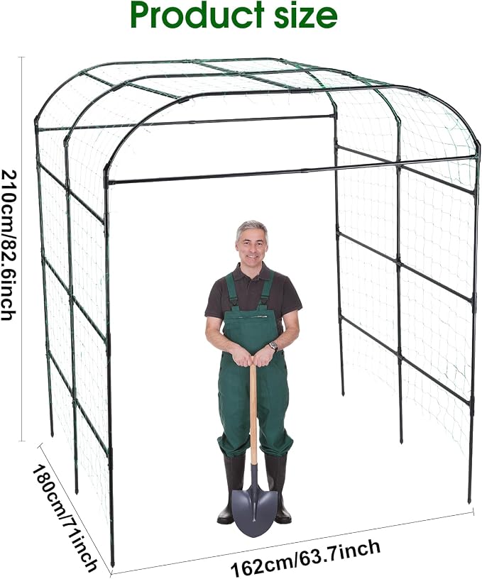 Garden Arch Trellis for Climbing Plants Outdoor, Grape Vine Tomato Bean U Frame - Image 3