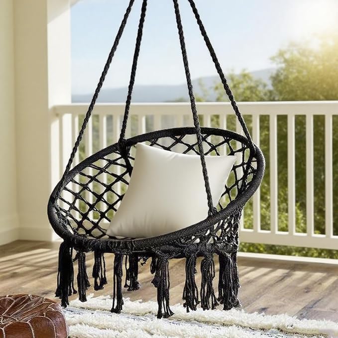 Goutime Hammock Chair, Macrame Hanging Indoor Swing Chairs - Image 8