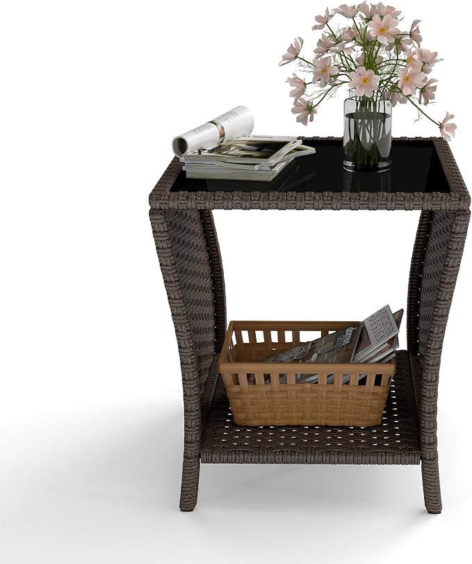 kinbor Outdoor Wicker Side Table - Image 9