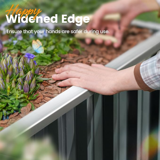 KING BIRD Raised Garden Bed 68" x 36" x 24" Heightened Galvanized Steel Metal - Image 6