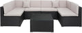 SAFAVIEH Outdoor Collection Diona Black/Grey Cushion Sectional Set by SAFAVIEH