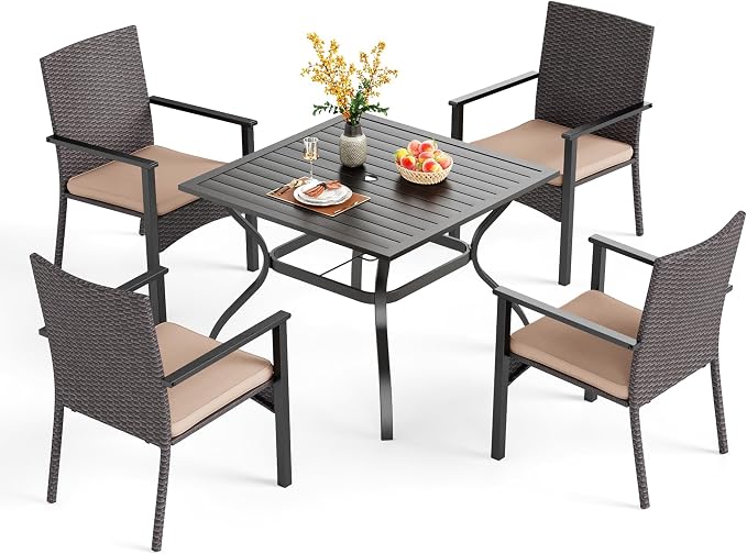 PHI VILLA 5 Piece Outdoor Dining Set by PHIVILLAThepioneerofcomfortablehouseholdsupplies