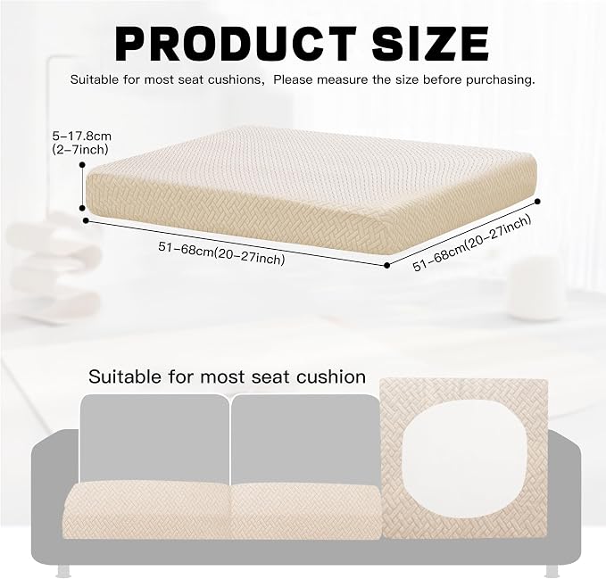 8Pcs Outdoor Cushion Covers, Patio Cushion Covers, Stretch Elastic Slipcovers - Image 2