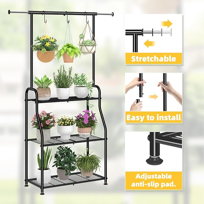 Simple Trending Plant Stand Indoor Outdoor, Heavy Duty Metal 3 Tiered Hanging - Image 5