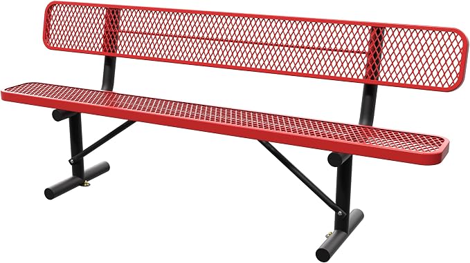 8 Feet Steel Park Bench for Outside, Outdoor Bench by Sunnibety