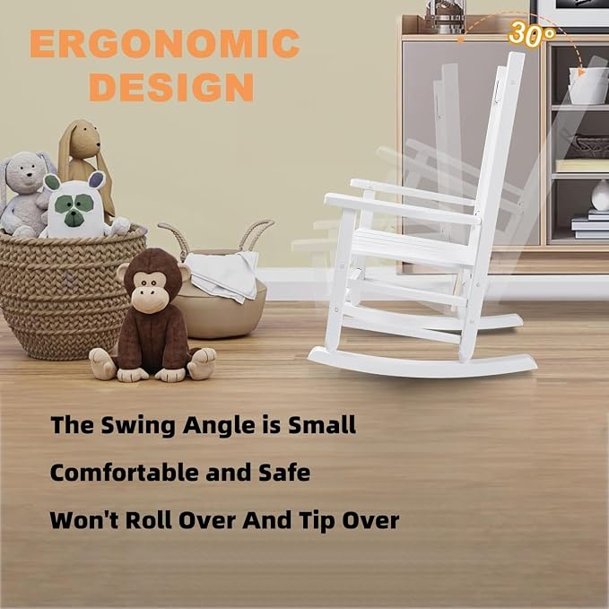 Kids Rocking Chair for Toddlers and Children Comfy Recliner Wooden Rocker for - Image 5