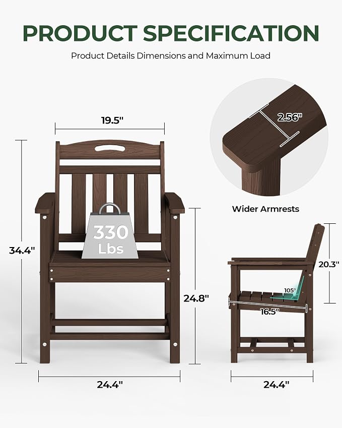 Set of 2 Weatherproof Patio Chairs - Image 3