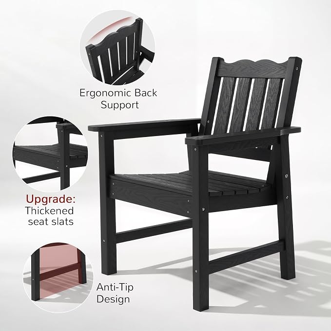 Stoog All-Weather Patio Chairs Set of 2, Outdoor Dining Chairs - Image 5
