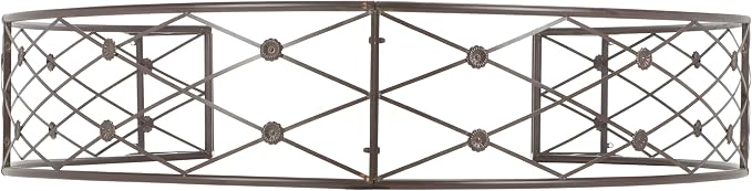 SAFAVIEH Outdoor Collection Mizell Rustic Brown Lattice Wrought Iron Moon - Image 4