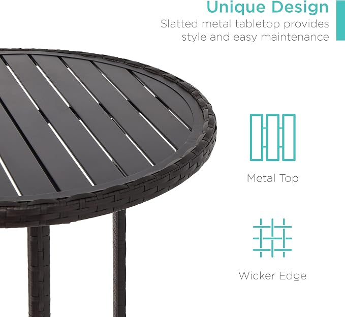 Best Choice Products 3-Piece Patio Bar Table Set, Outdoor Wicker Bar Height - Image 4