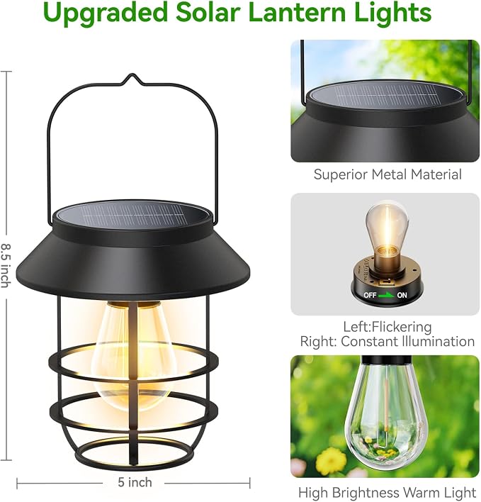 Solar Lanterns Outdoor Waterproof, High Brightness Hanging Solar Lights - Image 4