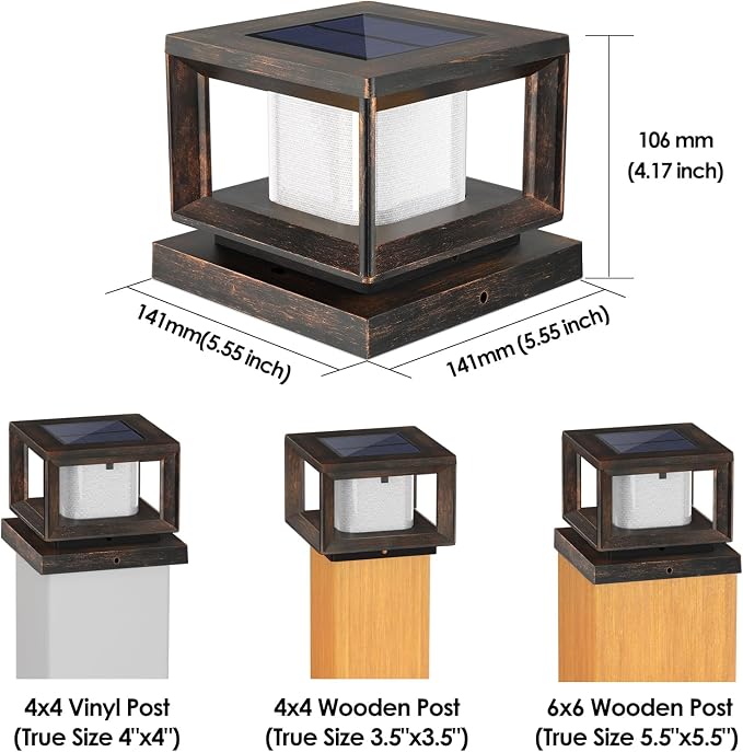 Mlambert 8 Pack Solar Post Lights Outdoor, Waterproof Fence Cap Lights - Image 4