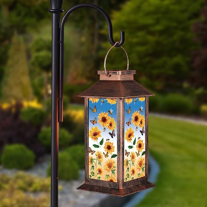 Solar Lantern Outdoor Waterproof Sunflower Butterfly Garden Decor Birthday Gifts - Image 7