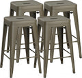 Shahoo 24 Inches Metal Bar Stools Counter Height Stackable Backless Stools by BuynowfromShahoo