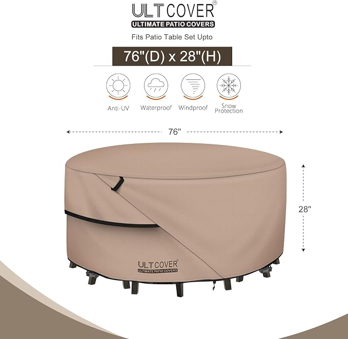 ULTCOVER Round Patio Furniture Cover - Image 2