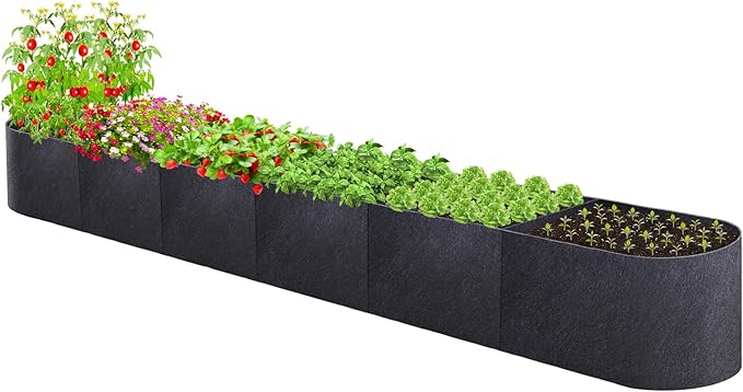 POILKMNI 12x2x1ft Oval Fabric Raised Garden Bed by POILKMNI