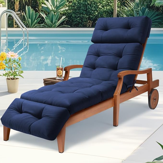 Outdoor Chaise Lounge Cushion Waterproof, 74.4x22x4.7 Inch Oxford Fabric - Image 5