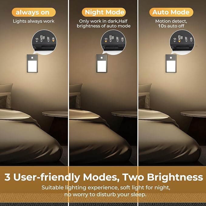 VST Motion Sensor Step Night Lights, Rechargeable Battery Powered Stair Lights - Image 3