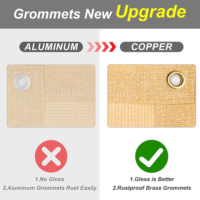 Cool Area Sun Shade Cloth with Grommets 8x10 FT Shade Panel Shade Tarp Screen - Image 6