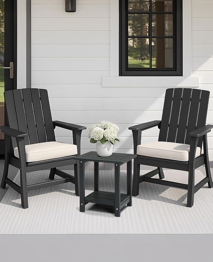 Outvita Adirondack Side Table, 16.5 Inch Square Outdoor End Table, HDPE Weather - Image 7