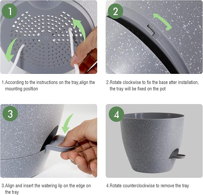 10 Inch Self Watering Hanging Pots, 2 Pack Hanging Planters - Image 4