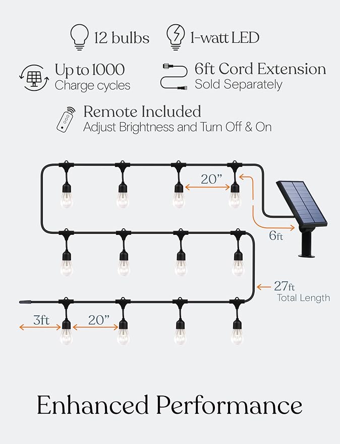 Brightech Ambience Pro – Solar Power Remote Control Outdoor String Lights - Image 3