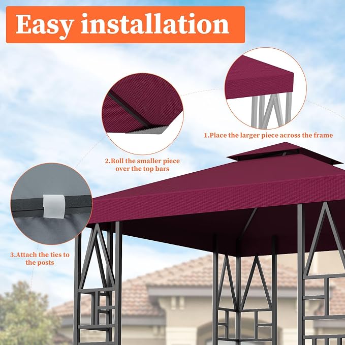 Gazebo Canopy Replacement 10x10ft Outdoor Shelter - Image 4