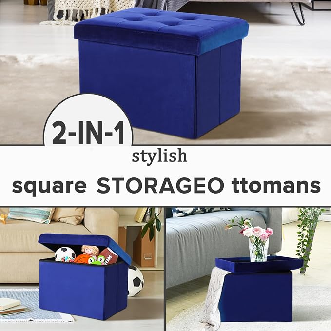 LINMAGCO Small Velvet Ottoman - Image 8