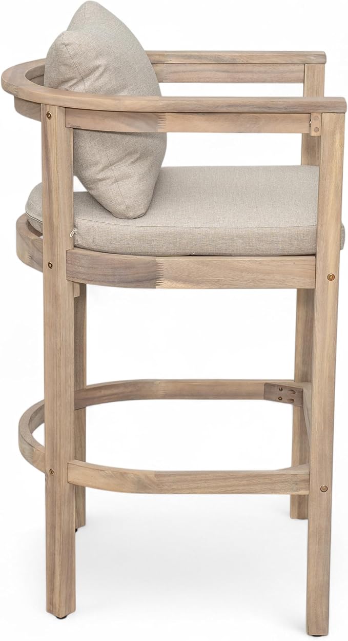 Christopher Knight Home Kuart Acacia Wood Outdoor Bar Stool Set of 2 - Image 10