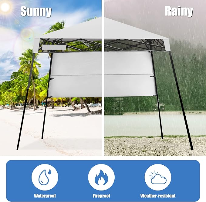 Fireflowery 7’ x 7’ Pop Up Canopy Tent, Portable Shelter Canopy w/Backpack - Image 3