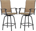 MFSTUDIO Outdoor Bar Stools Set of 2, Swivel Bar Height Patio Chairs Outdoor by MFSTUDIO