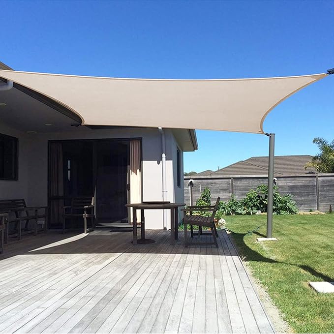 Coarbor 5'x5' Waterproof Sun Shade Sail Rectangle Canopy Shade Cover - Image 7