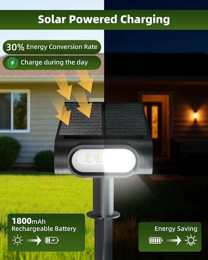 EZVALO Solar Spot Lights Outdoor IP67 Waterproof, Adjustable Solar Landscape - Image 3
