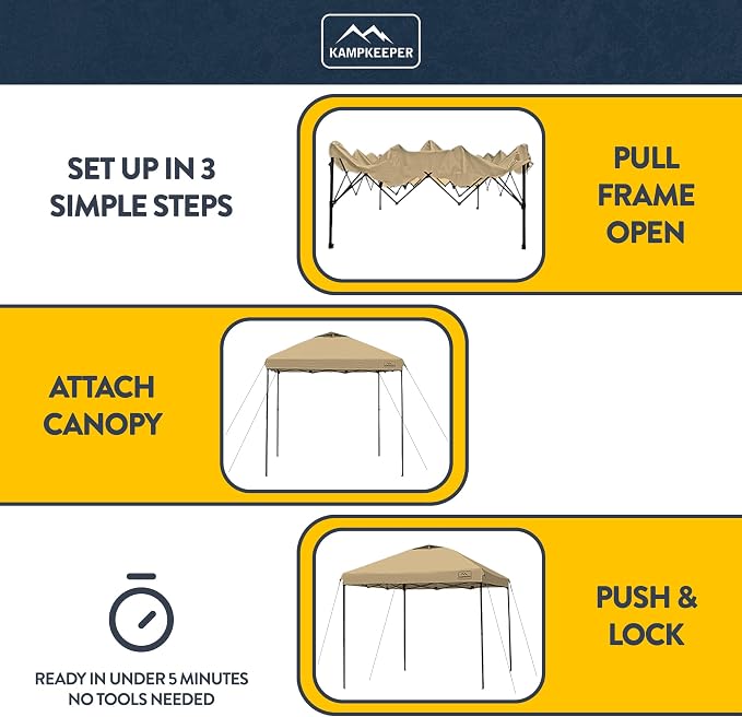 KAMPKEEPER 10x10 Pop-Up Canopy Tent, Waterproof, Portable Shade - Image 4
