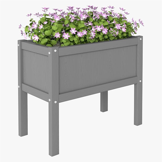 Raised Garden Bed with Drainage Hole Waterproof HDPE Elevated Planter Box with - Image 8