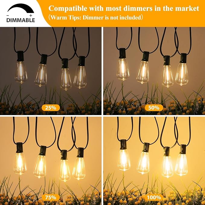 Brightever LED Outdoor String Lights 100FT - Image 6