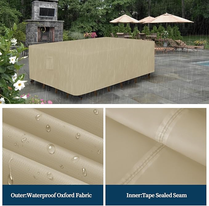 Easy-Going Rectangle Patio Furniture Cover Waterproof Outdoor Dining Table and - Image 4