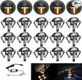 FVTLED Pack of 20 Warm White Low Voltage LED Deck Lights kit Φ1.38 Outdoor by FVTLED