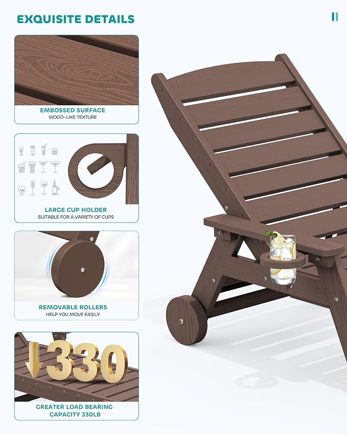 SERWALL Patio Chaise Lounge Chair Set of 2 - Image 6