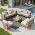 9 Piece Patio Furniture Set, Wicker Modular Outdoor Furniture by Unknown