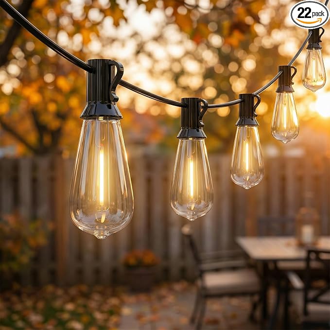LED Outdoor Lights for Patio 20Ft, Waterproof Patio String Lights by Oviejo