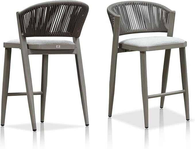 PURPLE LEAF Counter Height Bar Stool Set of 2 Outdoor Counter Stool by PURPLELEAF